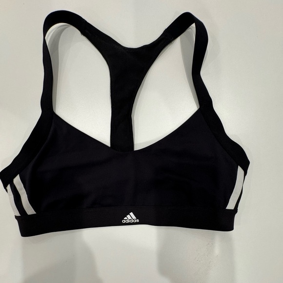 Adidas Race Back Sports Bra Size M Black - Picture 3 of 4